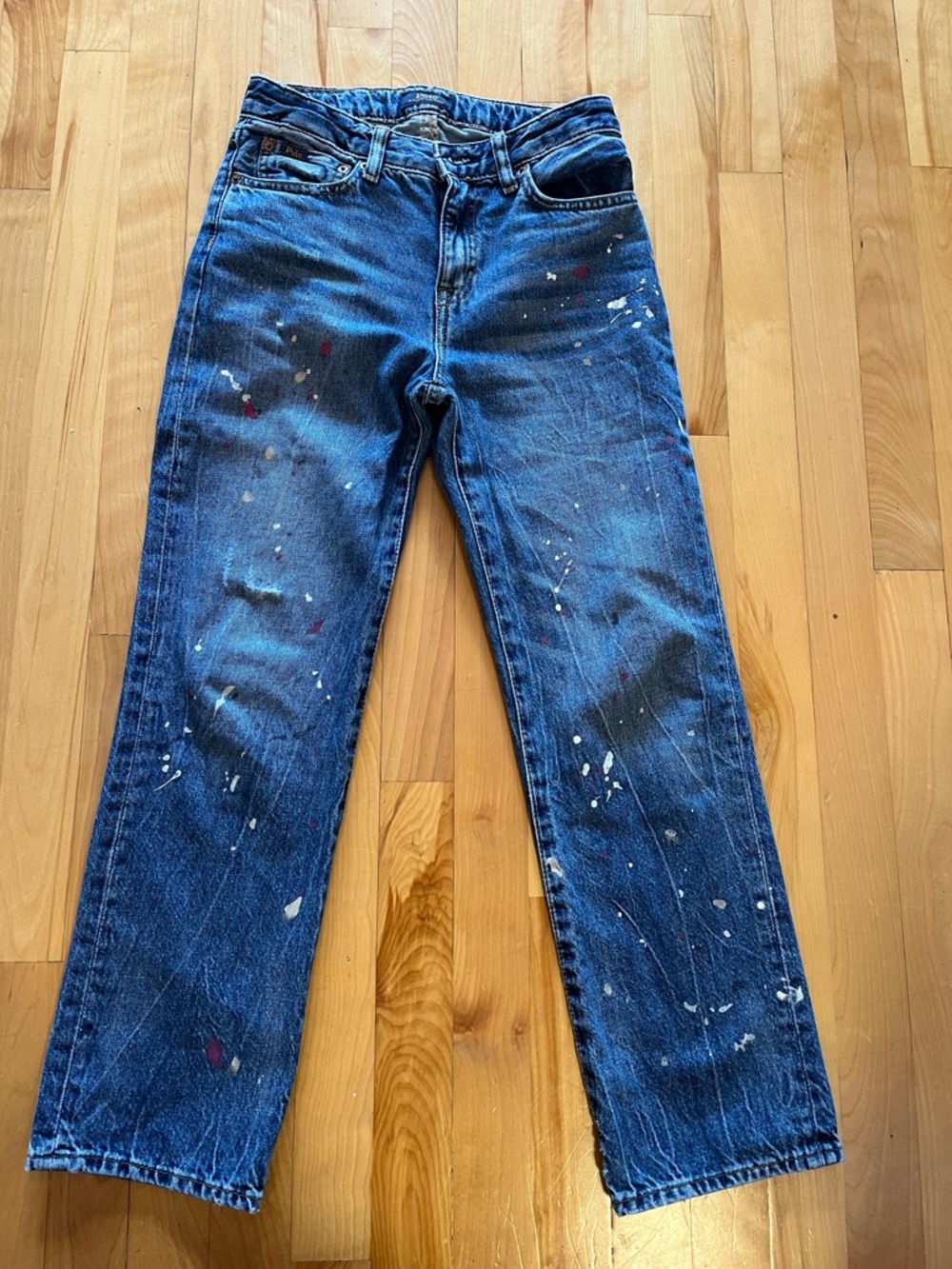 Girl’s Blue Paint-Splatter Jeans